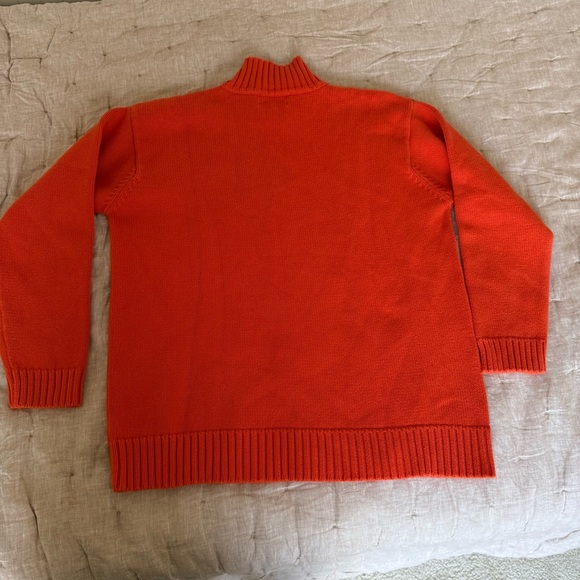 Vintage Polo Ralph Lauren 1/4 Zip Pullover Sweater Orange Anchor Size Medium - Picture 2 of 8